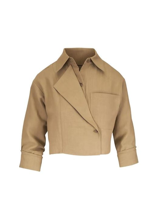 Blouse Crop Nouée Devant Twp en coloris Natural