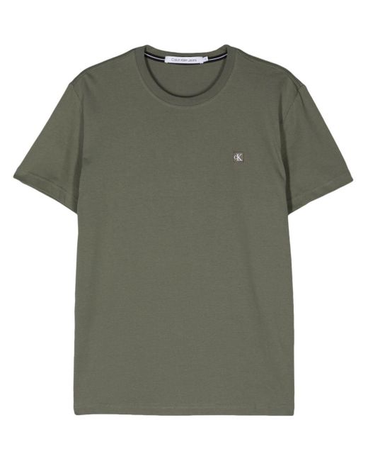 Calvin Klein Green Logo-patch Cotton T-shirt for men