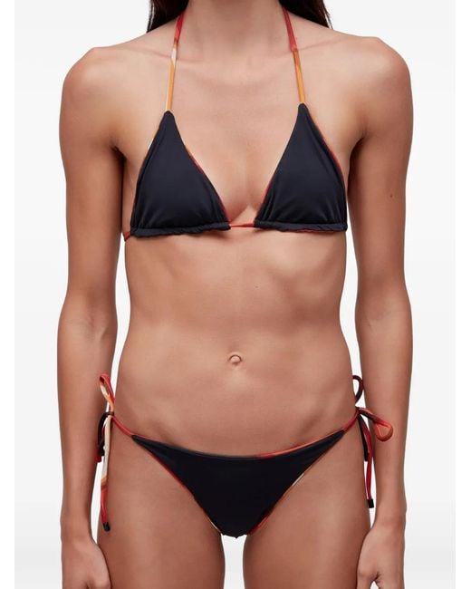 Osklen Black Graphic-Print Reversible Bikini