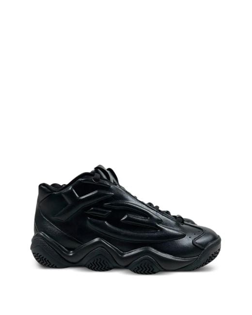 Y-3 Black Megaball Leather Sneakers