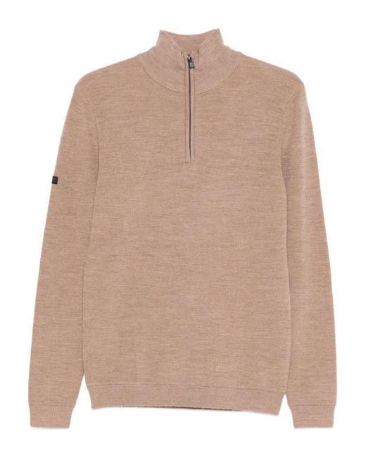 Superdry Brown Zip-Neck Sweater for men