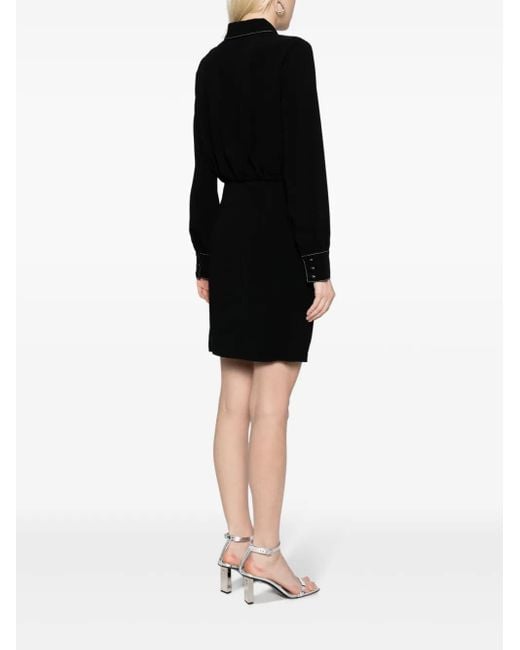Cinq À Sept Black Gabby Tied-Waist Shirtdress