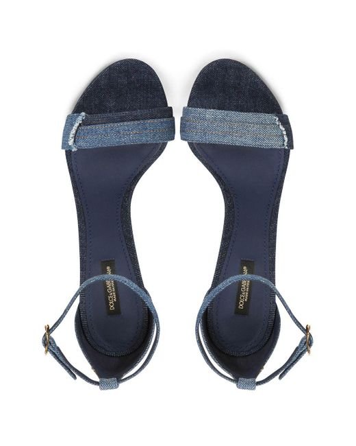 Dolce & Gabbana Blue Sandalen im Patchwork-Look