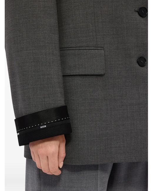 MSGM Black Single-Breasted Blazer