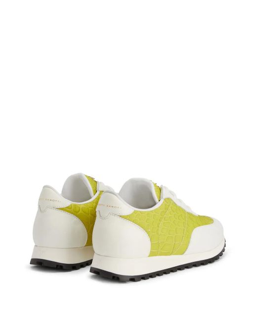 Giuseppe Zanotti Yellow Jimi Running Leather Sneakers