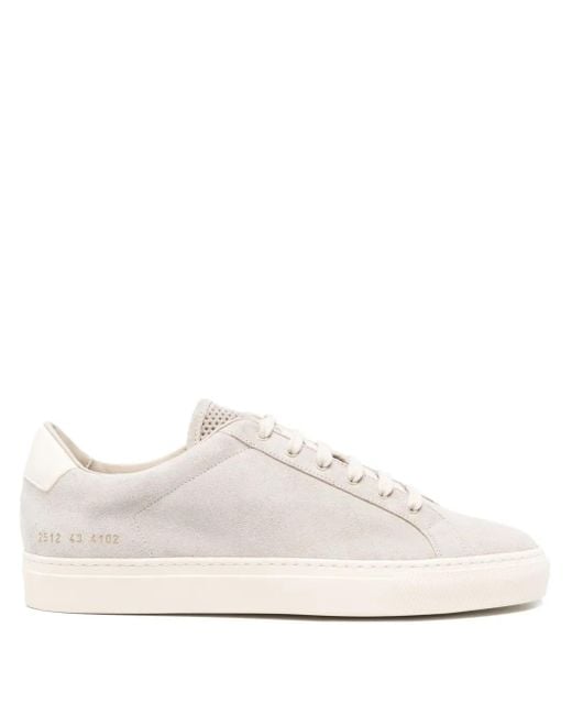 Common Projects Men's White Achilles Suede Sneakers