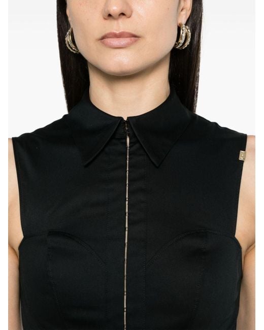 Elisabetta Franchi Black Popeline-Hemd im Bustier-Style