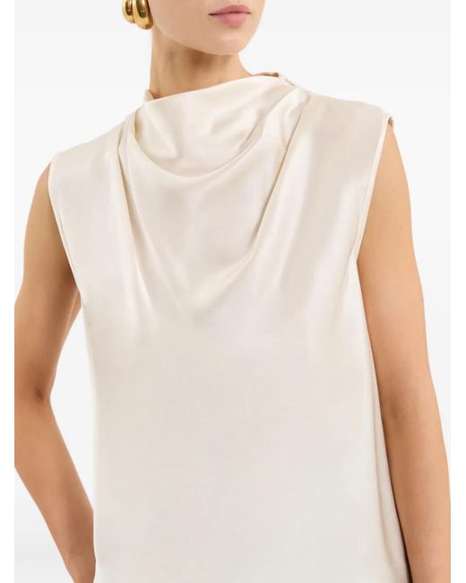 Rebecca Vallance White Montague Cowl-Neck Top