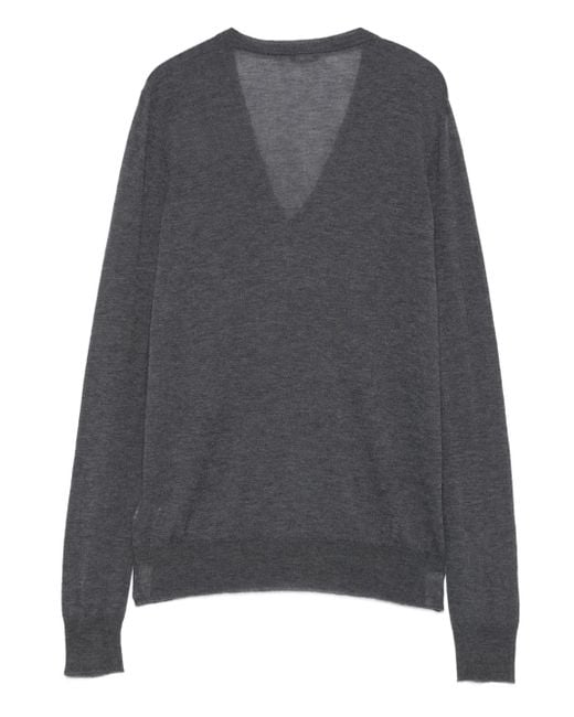 Joseph Gray V-Neck Wool Sweater