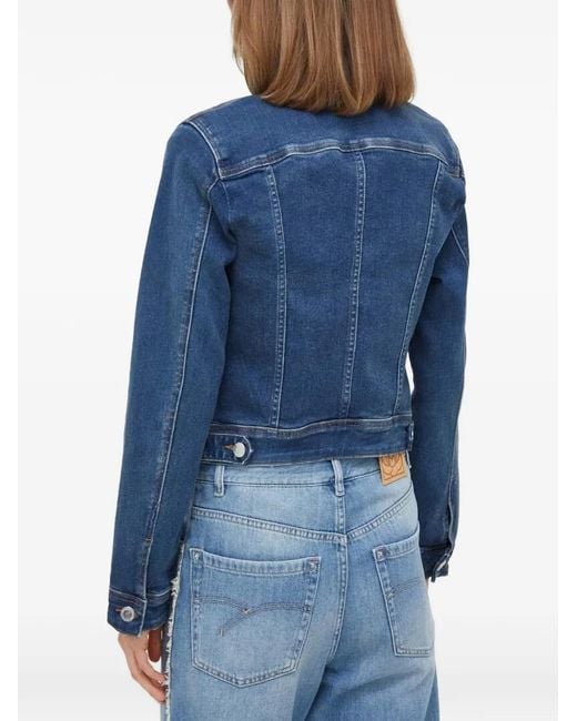 Morgan Blue Button-Fastening Denim Jacket