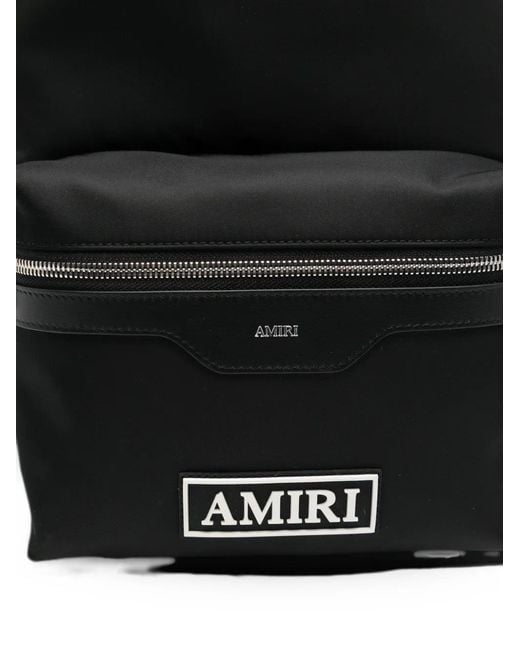 Amiri Black Logo-Patch Zip-Fastening Backpack for men