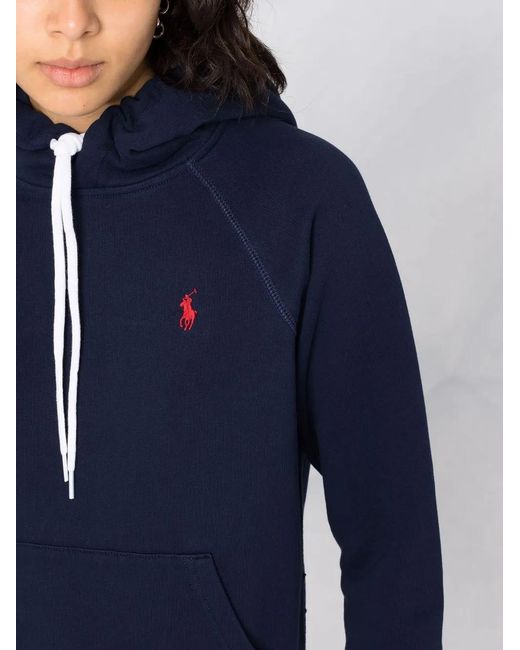 Polo Ralph Lauren Hoodie Met Geborduurd Logo in het Blue