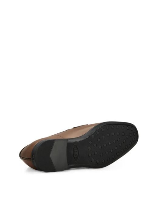 Tod's Brown T Timeless Leather Loafers for men