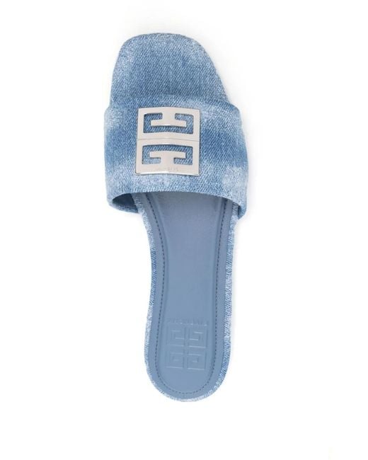 Givenchy Blue Logo Slide Sandal with White Branding Men main image 4