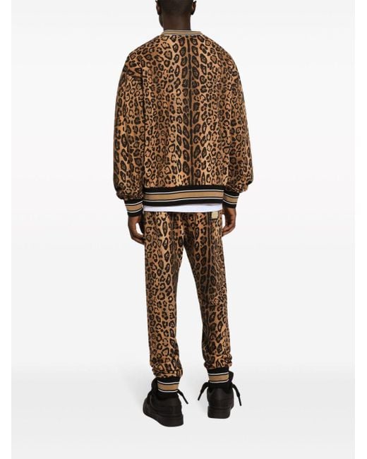 Sudadera con estampado de leopardo Dolce & Gabbana de hombre de color Brown