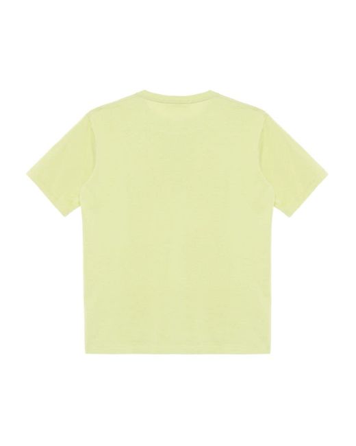 Auralee Yellow Crew-neck Cotton T-shirt for men