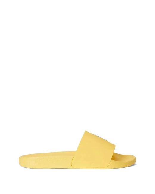 Polo Ralph Lauren Yellow Polo Pony Slides