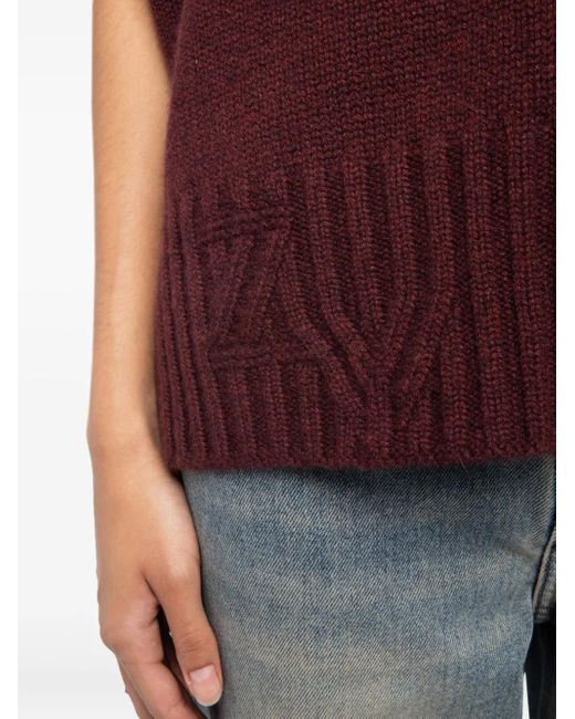 Zadig & Voltaire Purple V-Neck Side-Tie Vest