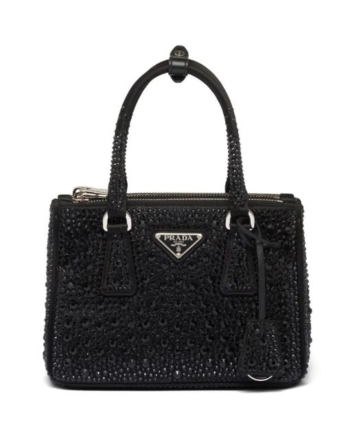 Prada Black Verzierte Galleria Mini-Tasche