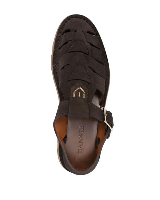 Canali Brown Suede Sandals for men