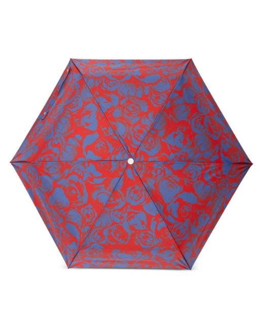 Burberry Red Rose-print Folding Umbrella