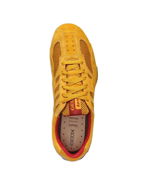 Geox Orange Mesh Panel Sneakers for men