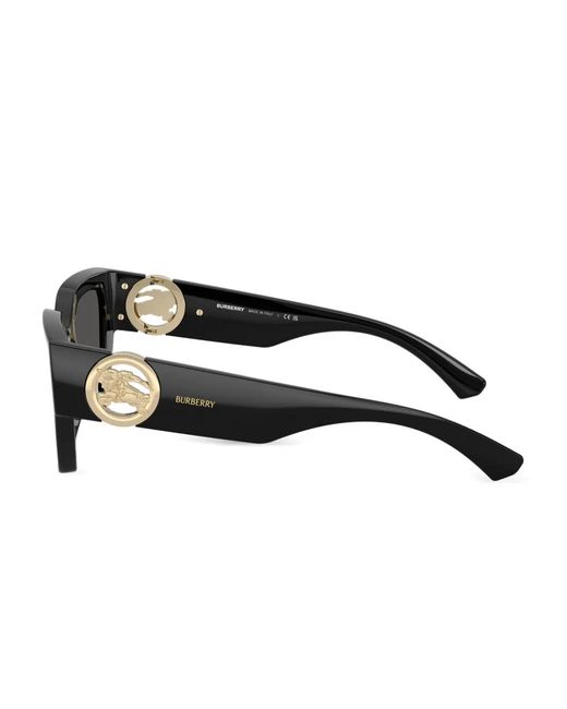 Burberry Black Geometric-Frame Logo-Plaque Sunglasses