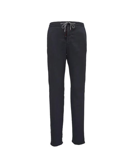 Marco Pescarolo Blue Zip Casual Trousers for men