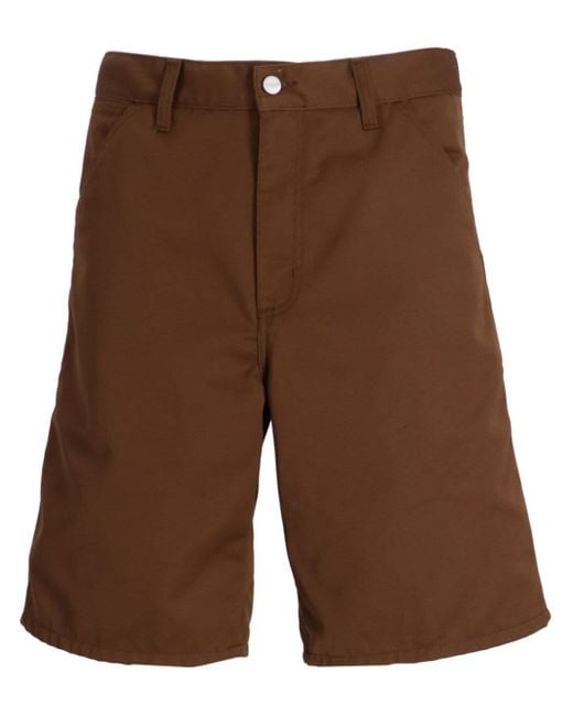 Carhartt Brown Logo-patch Cotton Shorts for men