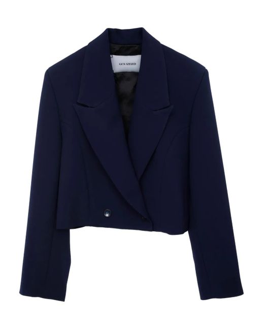 Kata Szegedi Blue Roisy Pierced Blazer