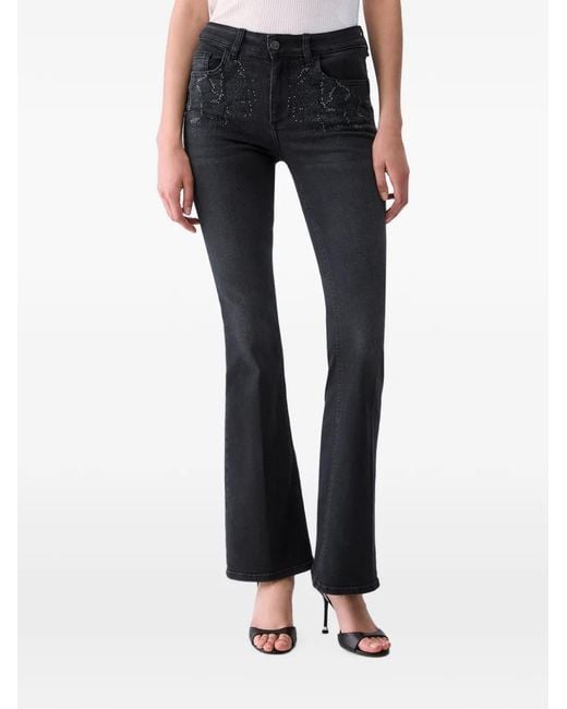 Vaqueros Bootcut Con Strass Liu Jo de color Black
