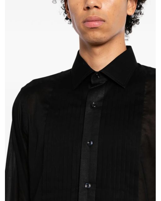 Tom Ford Black Pleated Evening Shirt for men