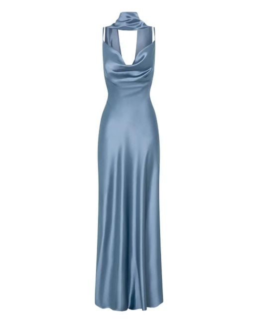 Nicholas Blue Cowl-Neck Maxi Dress