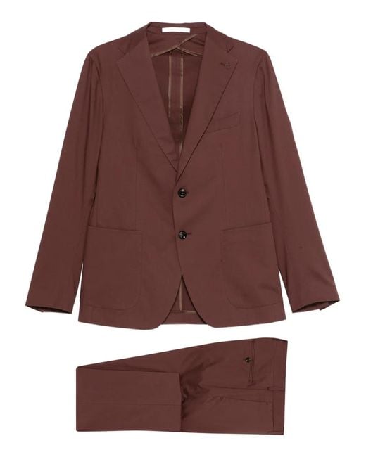 Tagliatore Brown Single-Breasted Suit for men