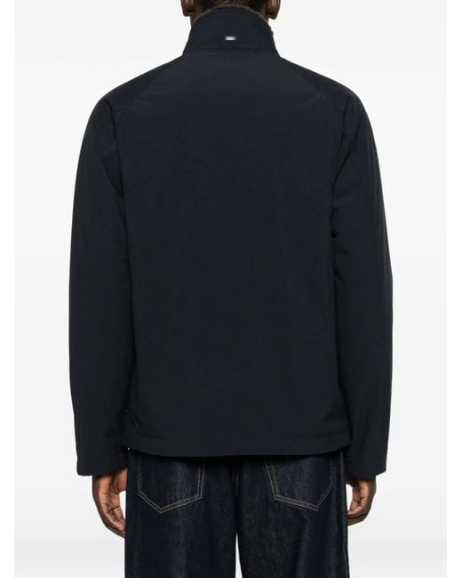 Herno Blue Shearling-Collar Raglan-Sleeve Jacket for men