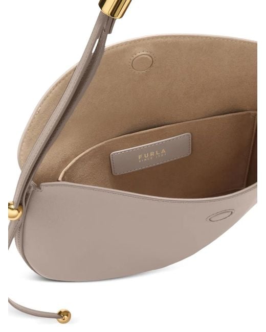 Furla White Kleine Moonstone Schultertasche