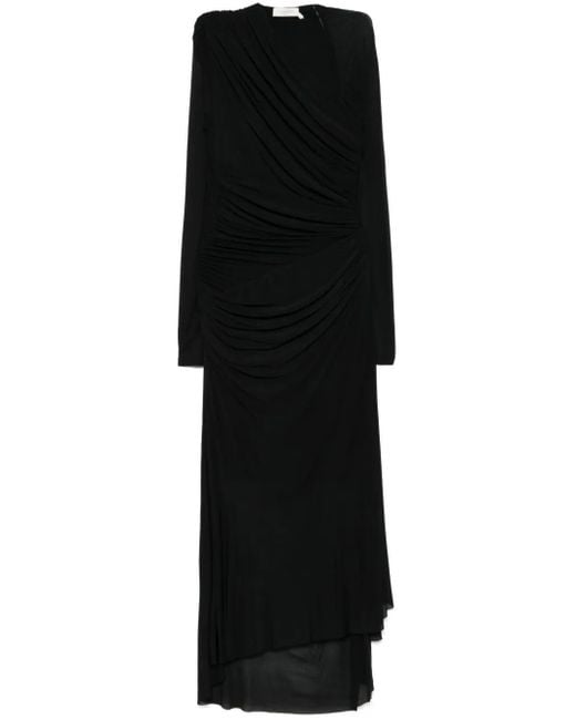Zimmermann Black Illustration Gathered Midi Dress