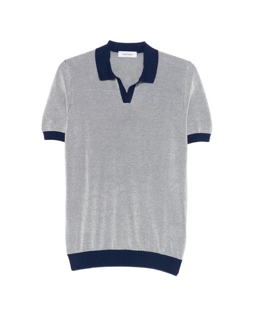 Gran Sasso Blue Textured T-Shirt for men