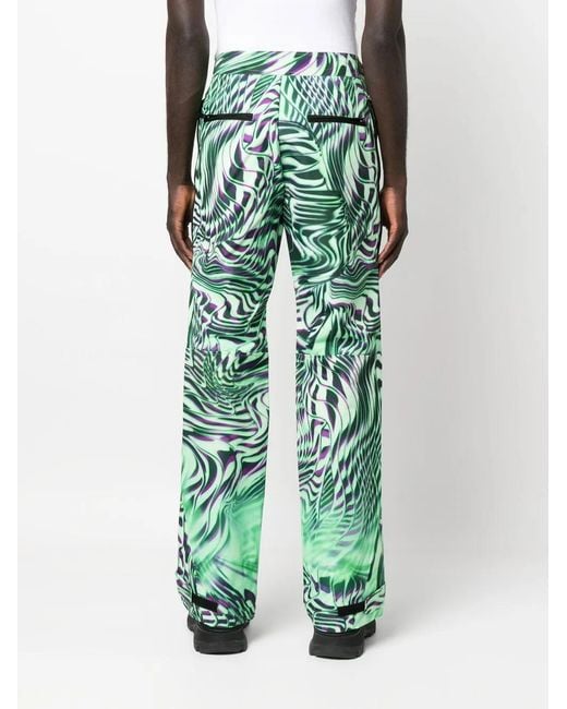 DIESEL Green Optical-Print Canvas Trousers for men