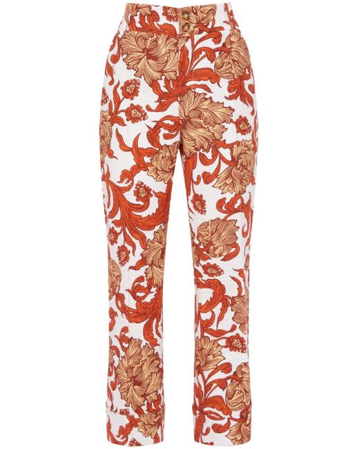 LaDoubleJ Red Hendrix Straight-leg Cropped Trousers