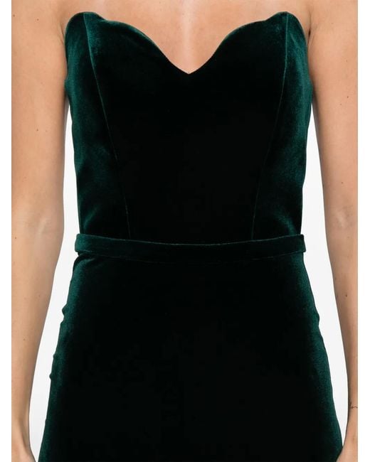 Cristallini Black Enya Sweetheart Velvet Maxi Dress