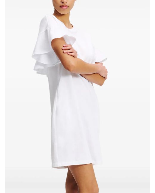 Karl Lagerfeld ラッフルスリーブ ドレス White