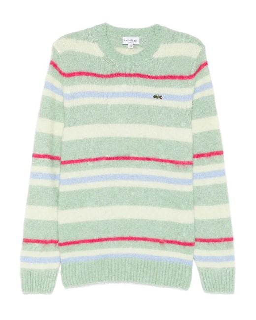 Lacoste Green Striped Crew-Neck Sweater for men