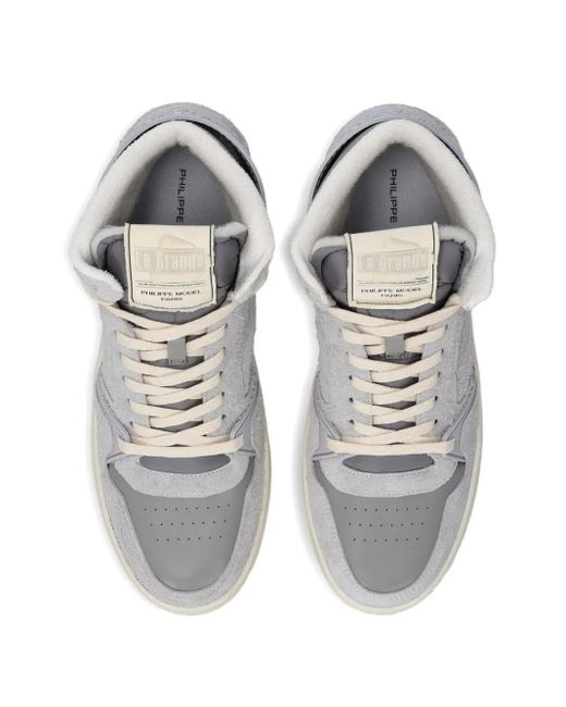 Philippe Model White La Grande High-Top Suede Sneakers for men