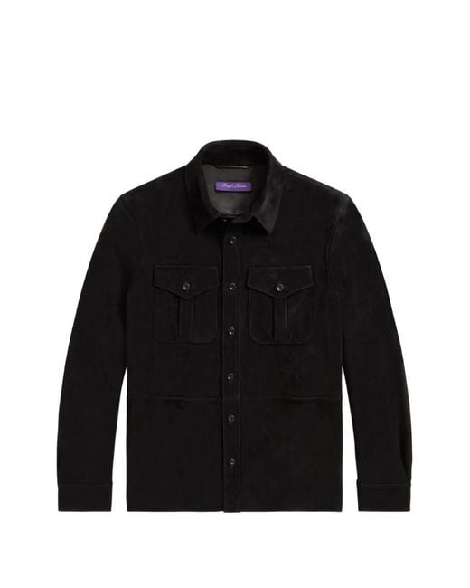 Ralph Lauren Black Suede Cargo Jacket for men
