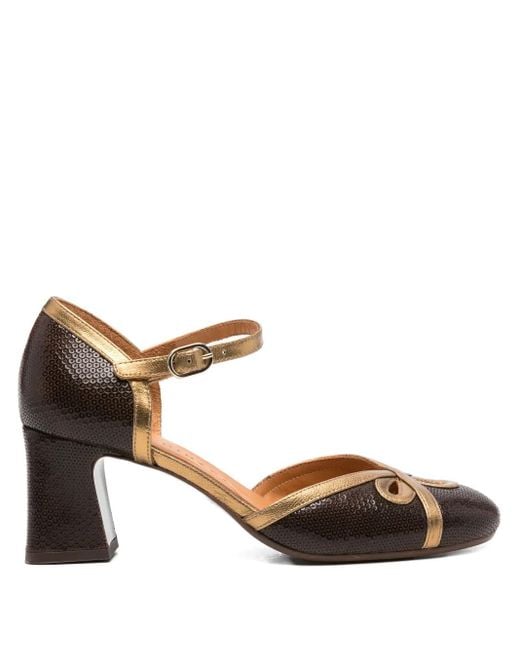 Chie Mihara Brown 55Mm Block-Heel Buckled Pumps
