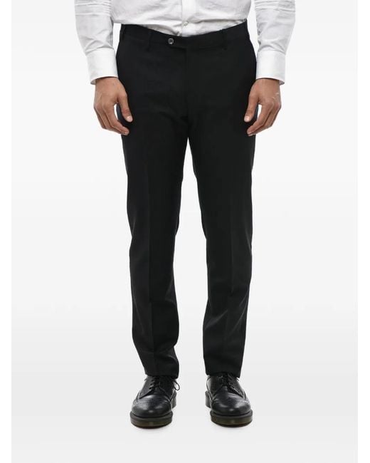 Corneliani Black Pressed-Crease Tailored Trousers for men