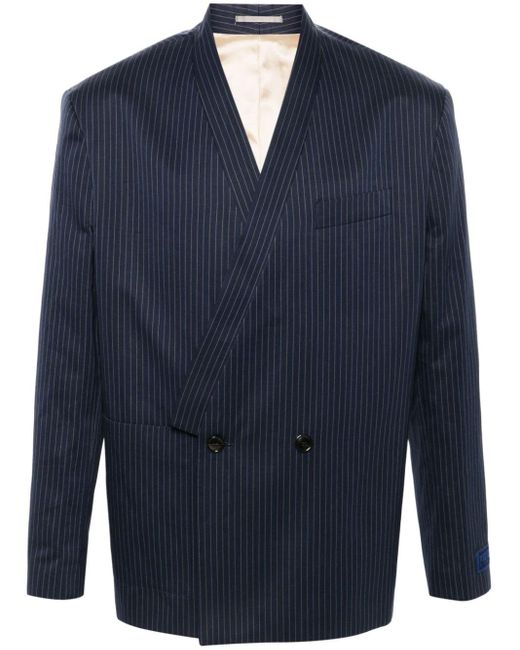 KENZO Blue Pinstripe Tailored Blazer for men