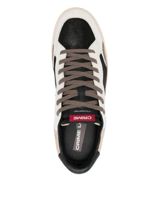 Crime London Black Chelsea Panelled Low-top Sneakers for men