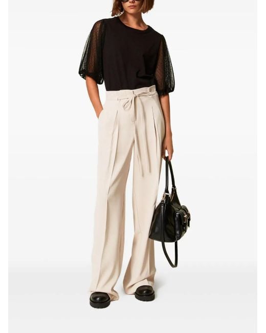 Twinset White Drawstring Trousers